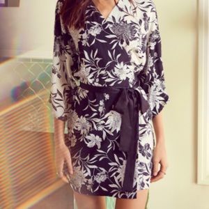 Floral print kimono dress
